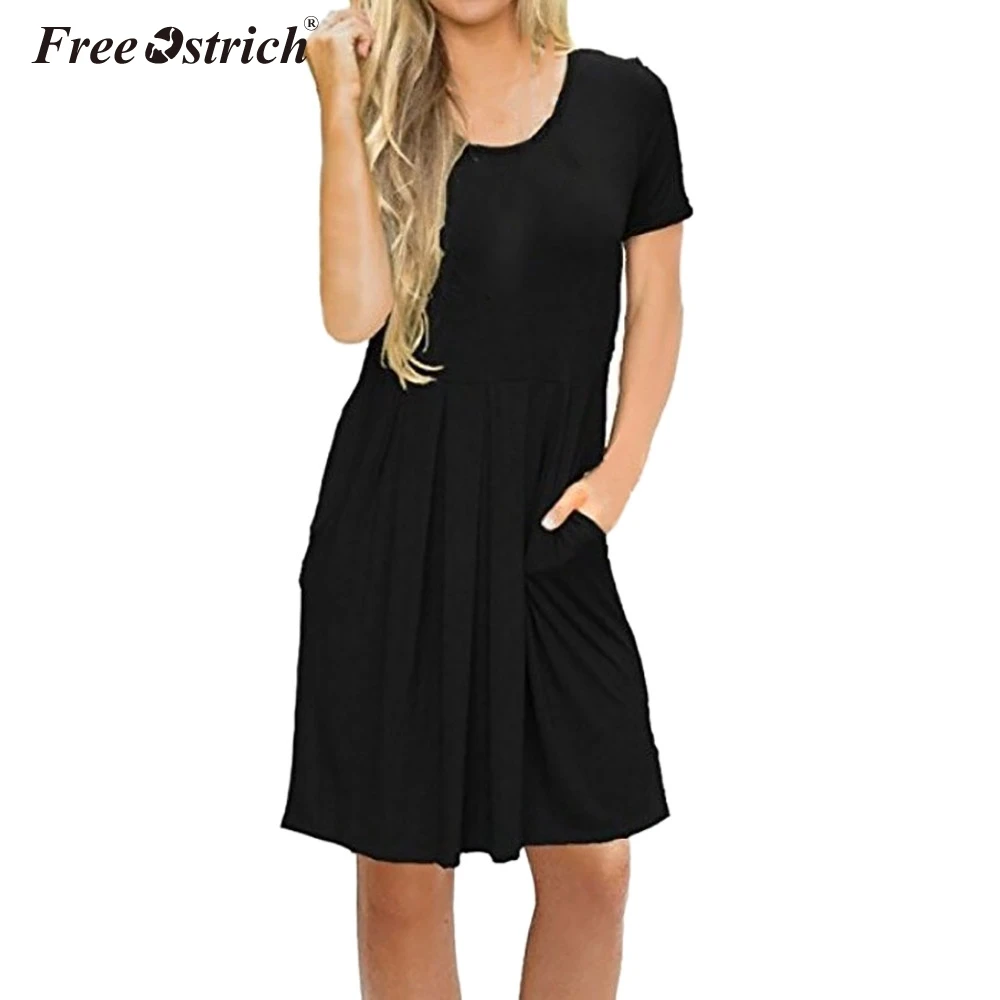 BELAROI Woen Casual Suer Dresses Plus Size Sundress V Neck Swing