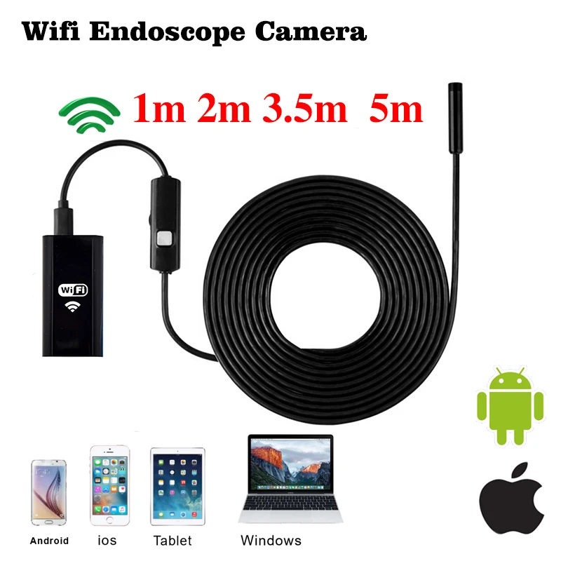 

Wifi Endoscope Camera Soft Cable 720P Endoscope 8mm Car Mini Camera Waterproof Android iOS Phone Wi-fi Endoscope Camera Security