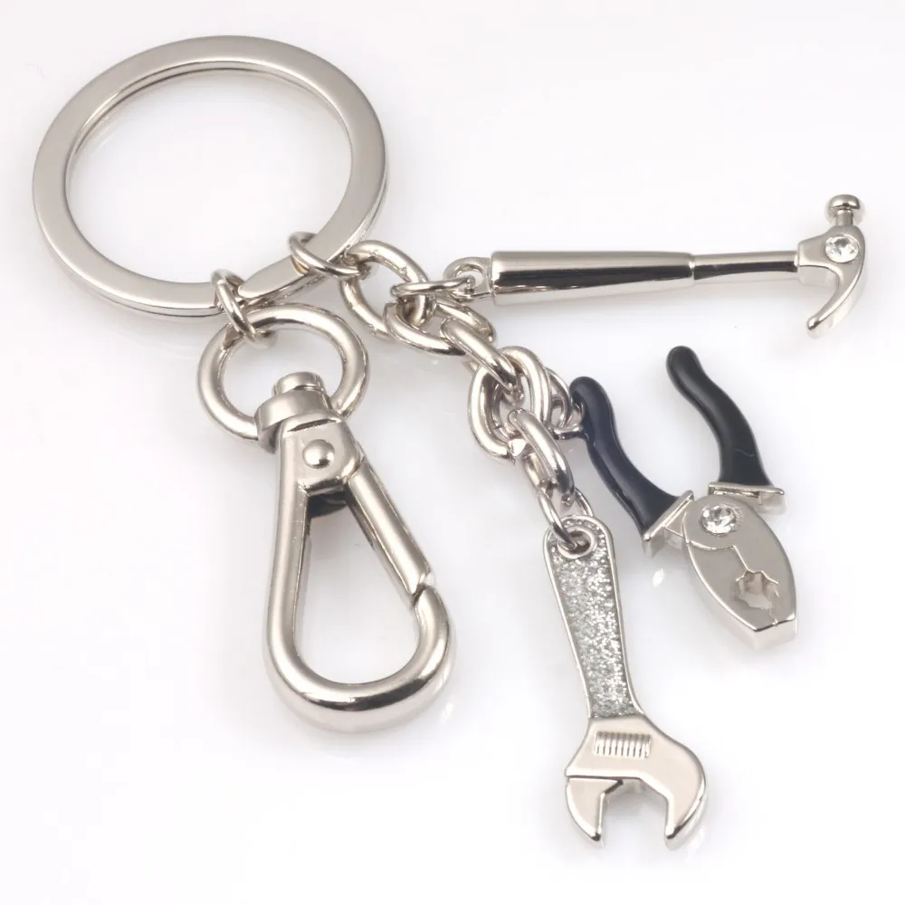 10pcs/lot wrench vice keychain key ring claw hammer key chain key