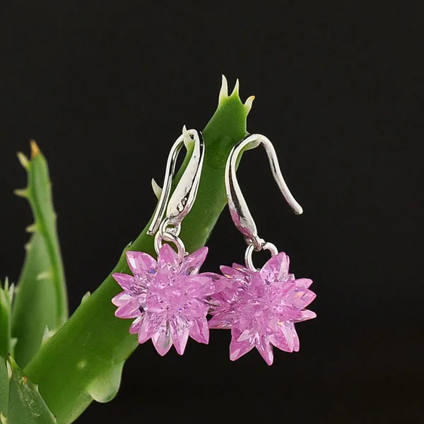 Женские серьги подвески с фианитами 6 цветов на выбор|cubic zirconia drop earrings|cubic earringscubic