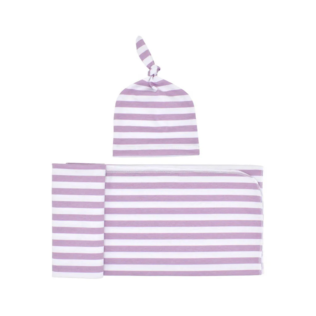 Детская накидка для фотосъемки новорожденных, Детская полосатая шапочка для пеленания, мягкое спальное одеяло, комплект оберток arrullo de bebe - Цвет: D