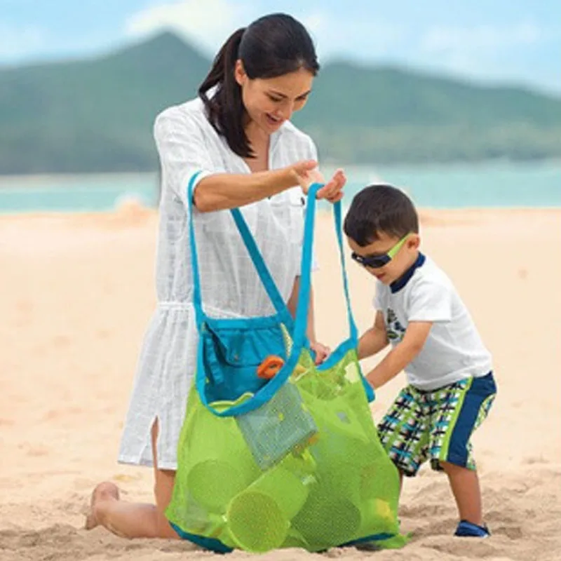 

Polyester outdoor swimming beach bag Portable Beach Bag Foldable mesh swim bag Beach toy storage Grid fast filtering packageB1