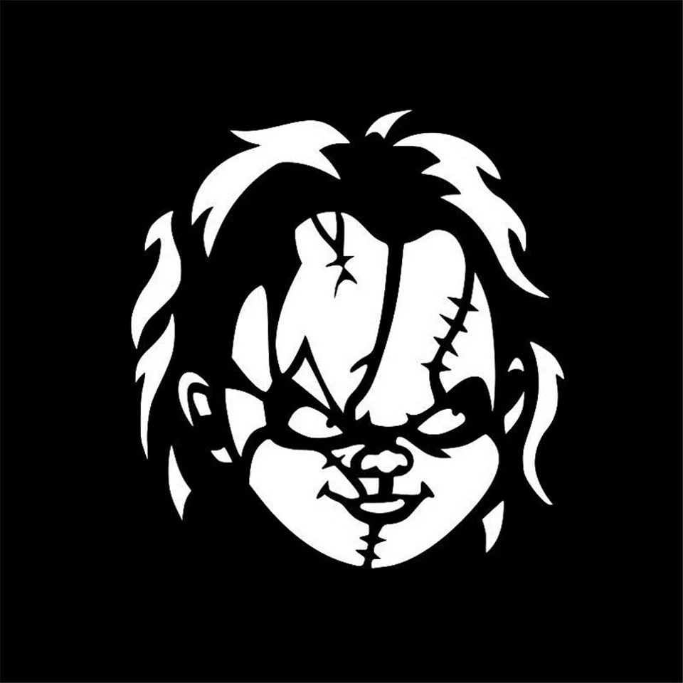 Chucky Motorcycle Car Styling BlackSilver Car Sticker Vinyl Decal 14.6cm15 (2)
