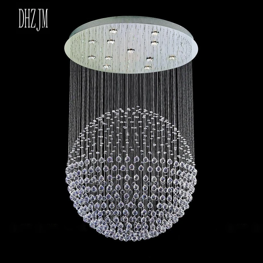 Modern Kristal Chandelier Lampu Pencahayaan K9 Kristal Transparan