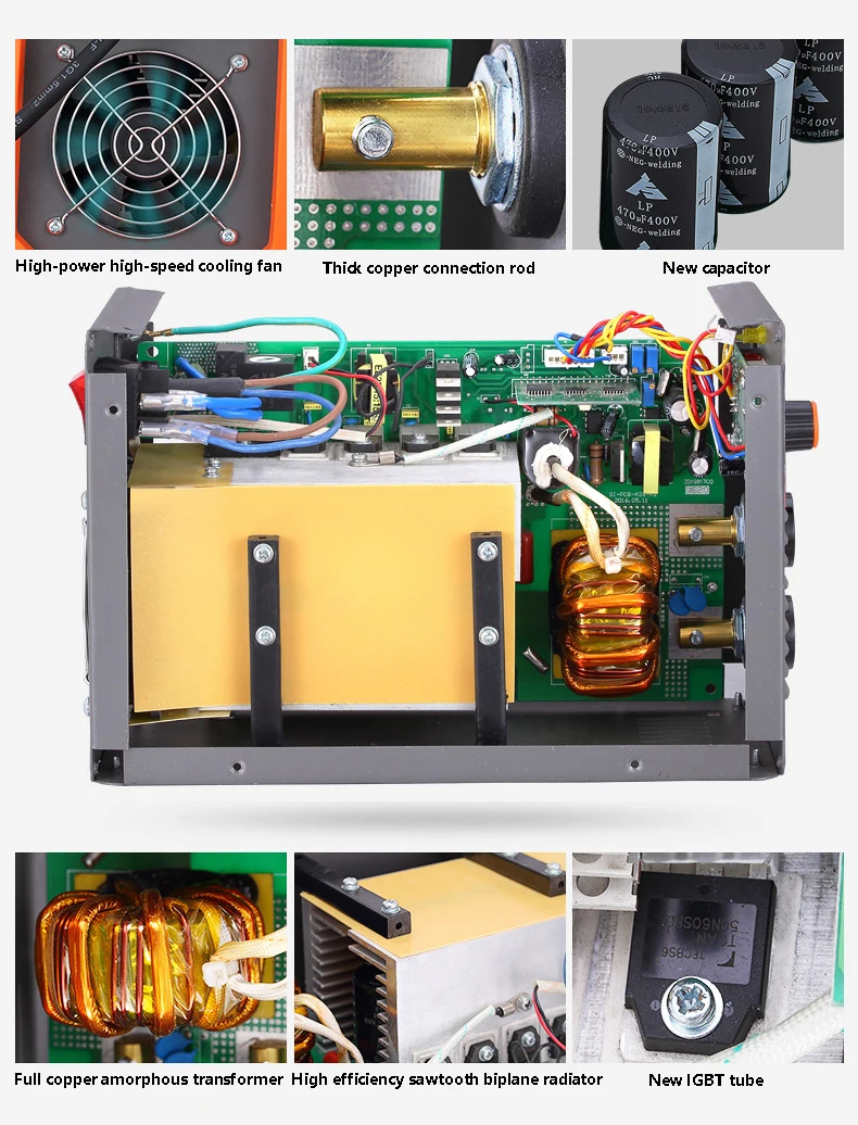 New HUFENG Welders IGBT Portable Welding Inverter MMA ARC ZX7-200 Welding Machine With Electrode Holder And Earth Clamp With LED 3