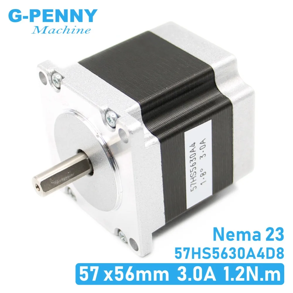 Шаговый двигатель 57x56 D = 8 мм NEMA23 4 провода 3 А 1 26 нм шаговый 180 унций/дюйм NEMA 23 для гравировально фрезерного
