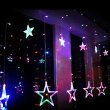 Stars Ice Led String Garland strip 138leds Fairy Lights Christmas Window Curtains Party Wedding Room hotel Decor Dearm life VR