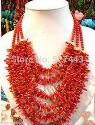 

Wholesale Red Branch Coral Beads Necklace Length 6 Rows