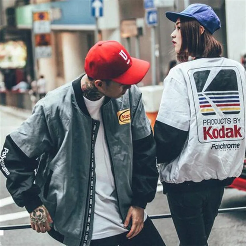 Японский хип-хоп стиль MA1 курточка бомбер Harajuku пилот уличная печать kodak куртки для