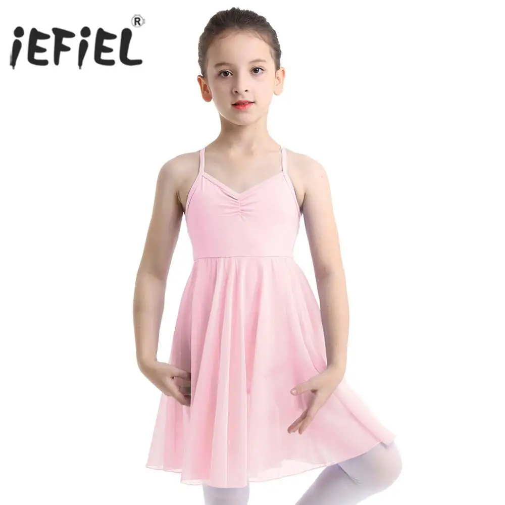 IEFiEL/Детское платье пачка для балета гимнастическое трико без рукавов|kids dance