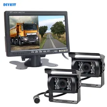 DIYKIT DC12V-24 v 7 polegada 2 Dividir Tela LCD Monitor Do Carro HD CCD Câmera de Visão Traseira Do Carro Do Sistema para Bus Chalupa Truck