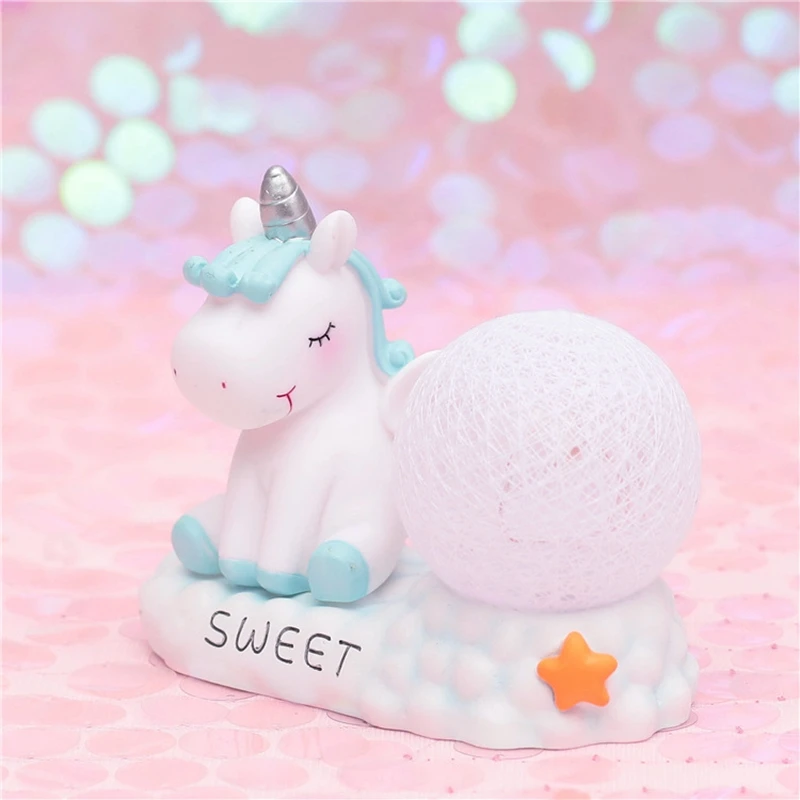 Resin Unreal Unicorn Rattan Ball Party LED Night Light Animal Kid Bedroom Decorative Lights Cartoon Nursery Toy Lamps Table Lamp (5)
