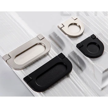 

10Pcs/Lot Surface Mount Flap Handle Pull Closet Furniture Cabinet Zinc