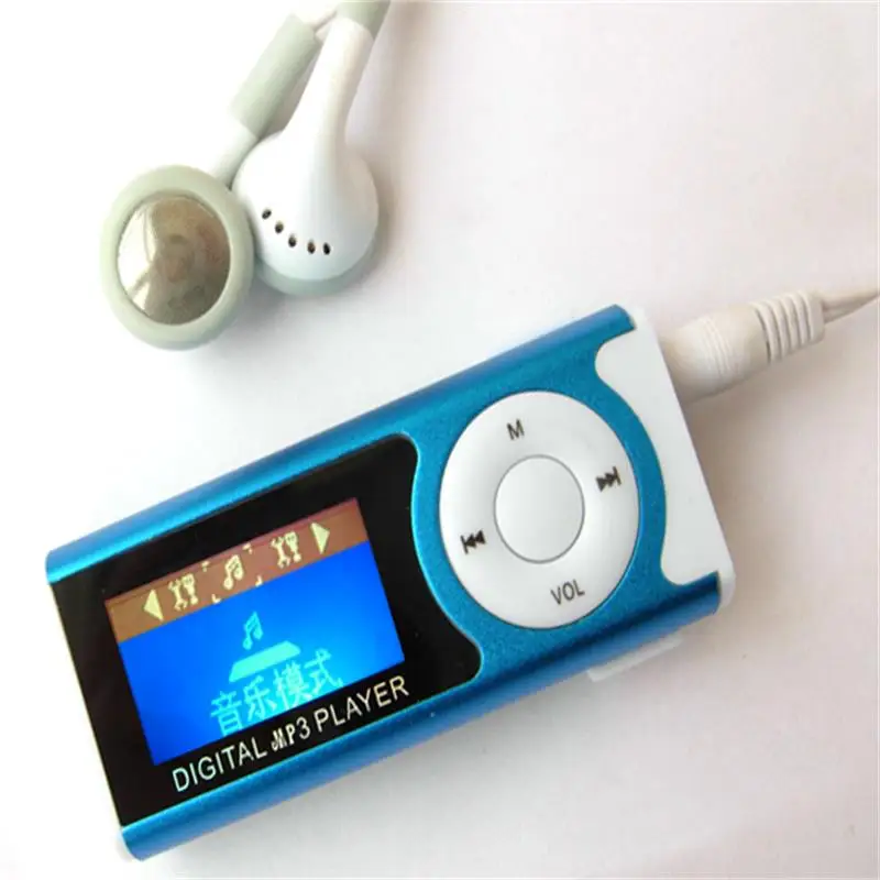 NEW 4GB Memory card LCD Screen Metal Mini Clip MP3 Player with MicroTF ...