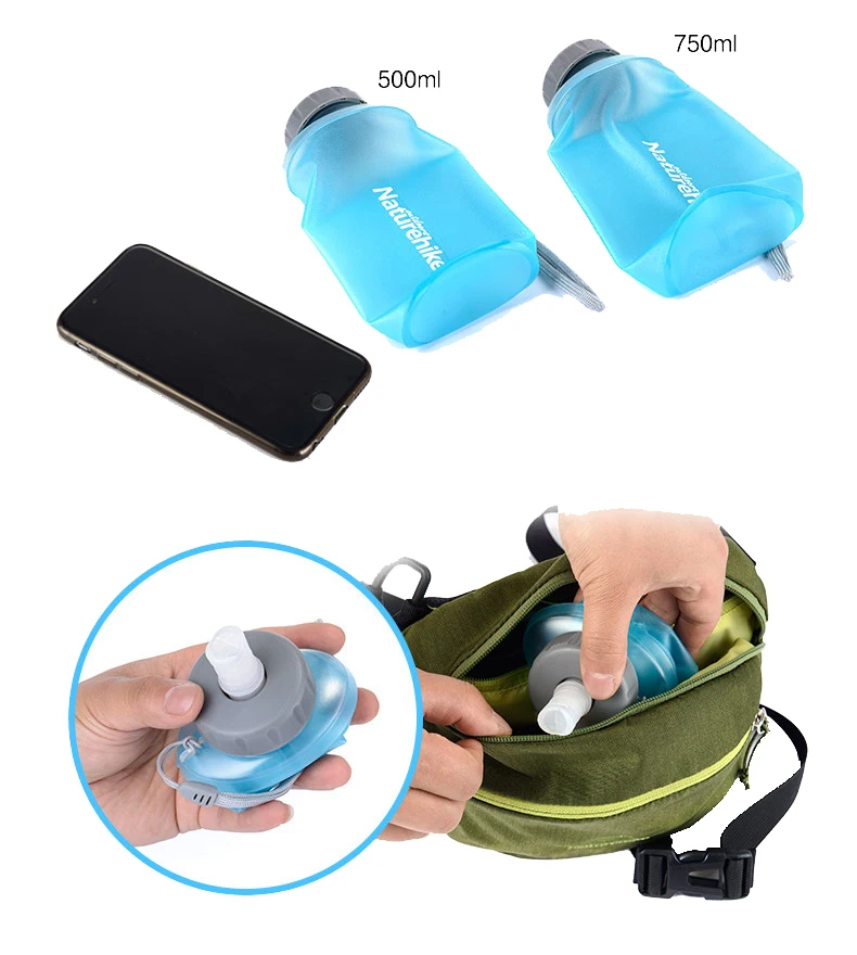 NatureHike 750 мл Sport Bottle бутылки для воды; отдых чашки Портативный силиконовая складная емкость для воды с соломой велосипед бутылку воды