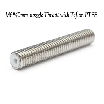 

4pcs M6*40mm Long nozzle Throat Heatbreak with Teflon PTFE for MK8 A6 extruder 1.75mm Filament prusa 3D Printer part accessories