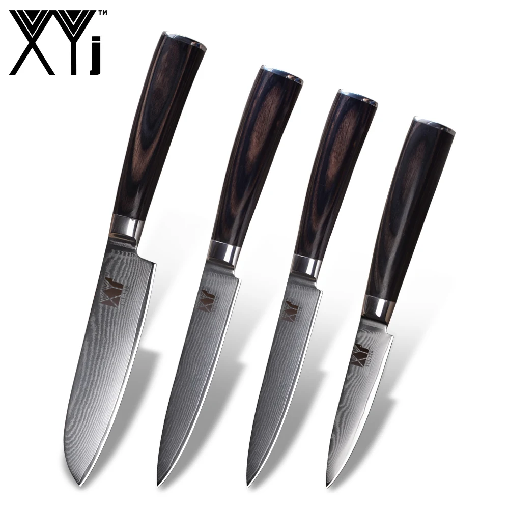 XYj Top Quality Kitchen Knife Damascus Cooking Knives Sets VG10 Core