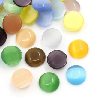 

100Pcs Cat's Eye Glass Cabochons Dome Round Mixed Fit Cabochon Settings 8mm Dia. DIY Fine Jewelry Findings For Jewelry Making