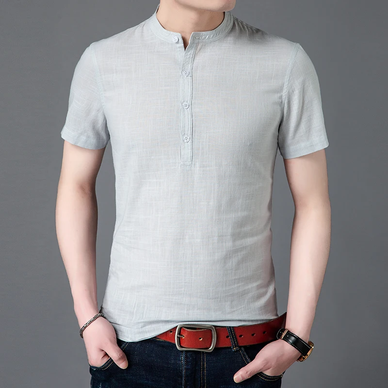 2019 Новая мужская рубашка с короткими рукавами в китайском стиле, Корейская Летняя Повседневная модная льняная летняя шляпа, рубашка с