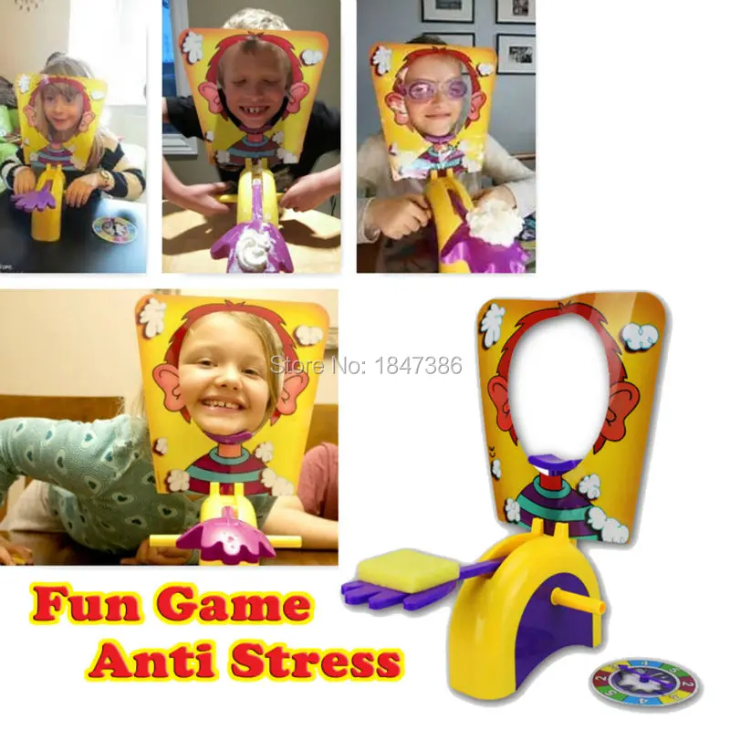 

Funny Gadgets Cake Cream Pie In The Face Tricky Toys Family Party Game Prank Jokes Gags Anti Stress Environmental Party Game Toy