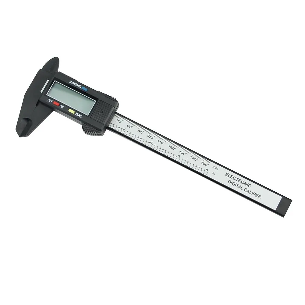 Black Hard 150mm Electronic Digital LCD Plastic Vernier Caliper