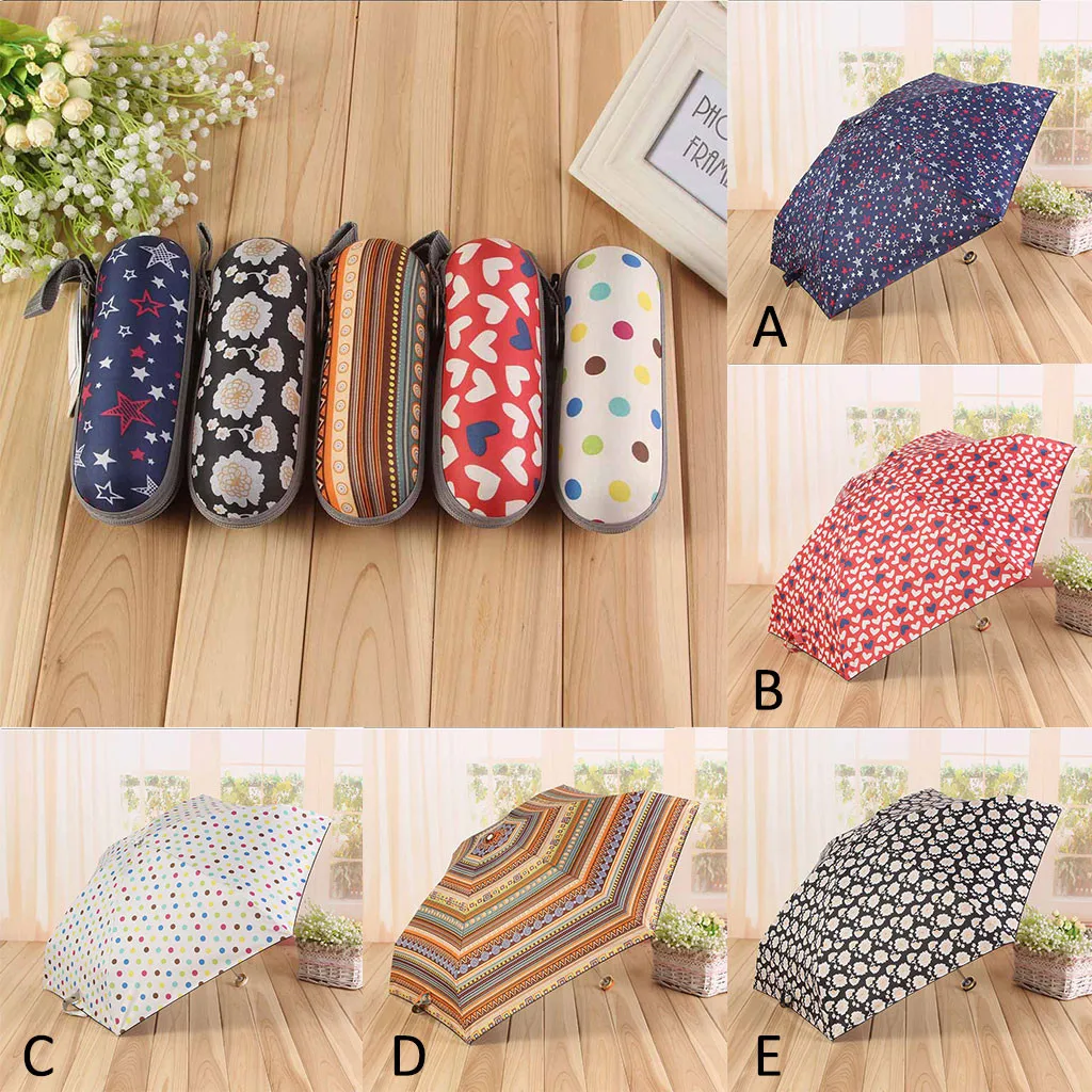 

Aluminum Alloy Five Fold Manual Open Black Plastic Umbrella Ultra Light Box easy to carry and Daily necessities Umbrella