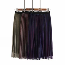 Обесцвечивание Юбки для женщин Новинки для женщин модные Демисезонный тонкая талия патч сетки Юбки для женщин Молодежные плиссированная юбка