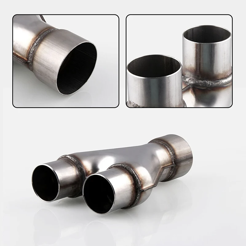 

1pc Universal Stainless Steel Exhaust Y-Pipe Piece Adapter Accessory Practical