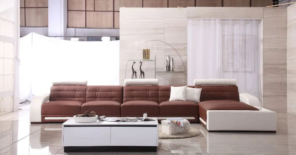 Современный стиль гостиной кожаный диван a1281