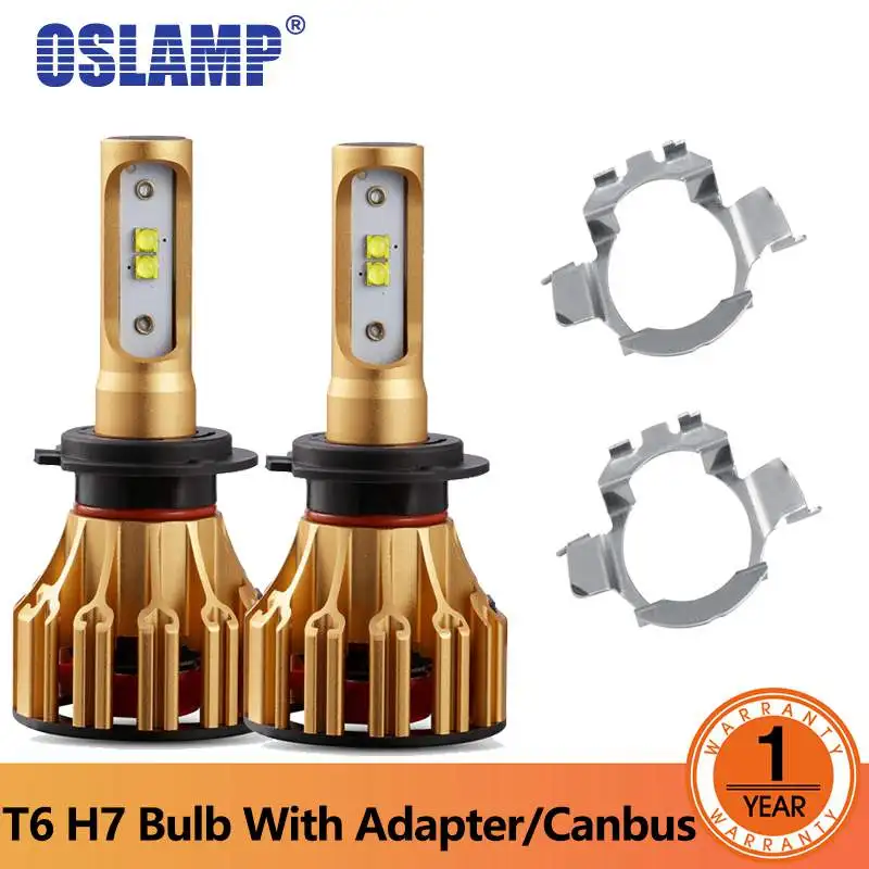 OSlamp 1Lot LED H7 Bulbs Canbus /Adapters Base H7 LED Headlight For
