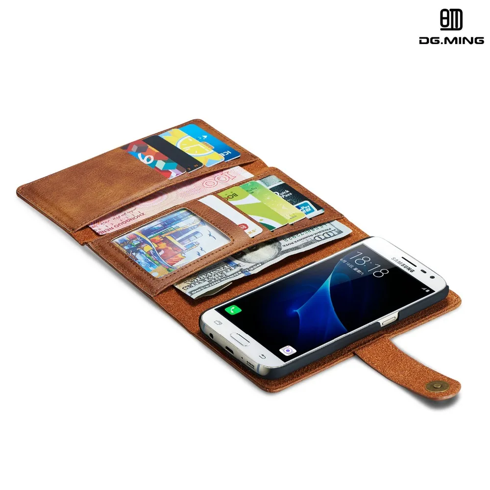 

Genuine Vintage Leather Flip Wallet Case for Samsung Note 9 Note 8 S7 Edge S8 Plus S9 Plus Detachable Magnetic Cover w/Card Slot