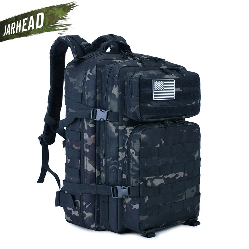 2019 New 3P Military Backpack Army Tactical Outdoor Camping Men Rucksack Oxford Cycling Hunting Hiking Sports Climbing 45L Bag