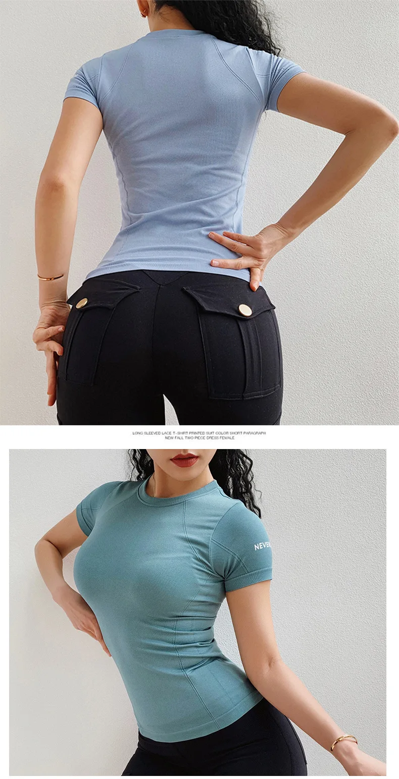 Однотонные футболки с надписью для спортзала и йоги, женские дышащие топы с коротким рукавом для тренировок, спортивная одежда для бега, быстросохнущая Спортивная футболка для фитнеса