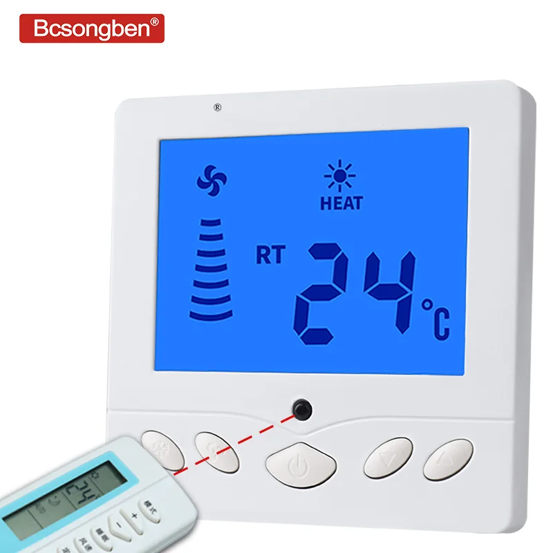 Bcsongben Кондиционер ЖК-экран термостат вентилятор терморегулятор температуры интеллектуальный контроль переключатель термометра панель