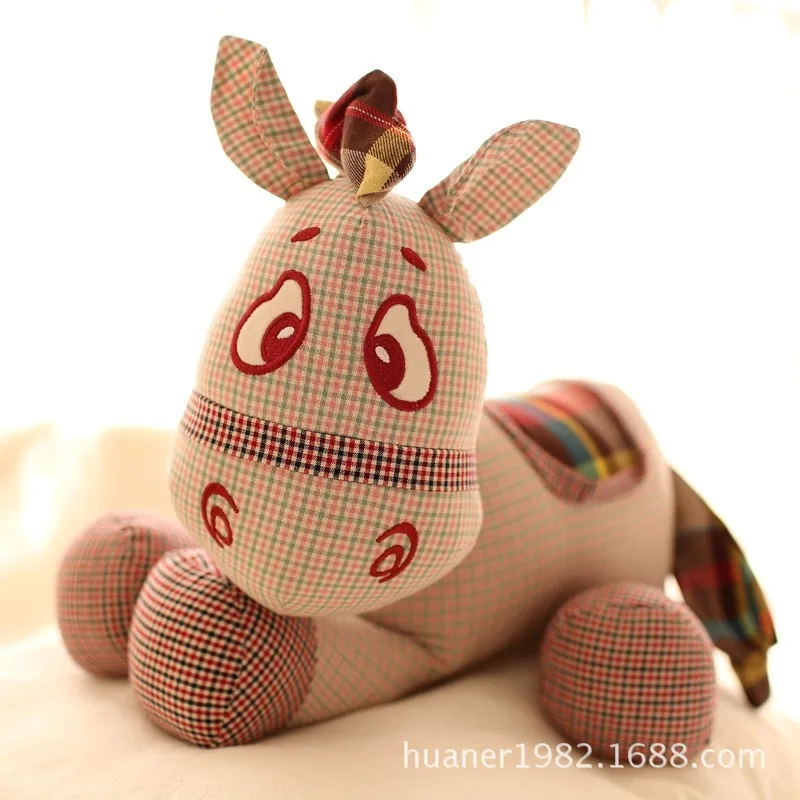 

Cute little donkey doll Bamboo charcoal donkey plush toys dolls plaid cloth