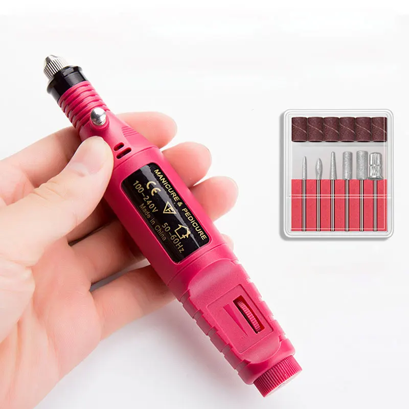 Professional Electric Nail Drill Kit Nail polishing Manicure Machine Electric Nail Art Pen Pedicure with 6 4
