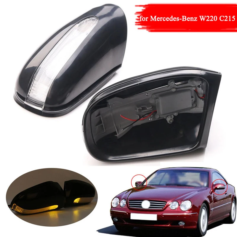 

Car Style Door Rearview Signal Lamps + Rear View Mirror Cover Cap For Mercedes Benz W220 C215 S280 S320 S350 S400 S500 AMG CL /