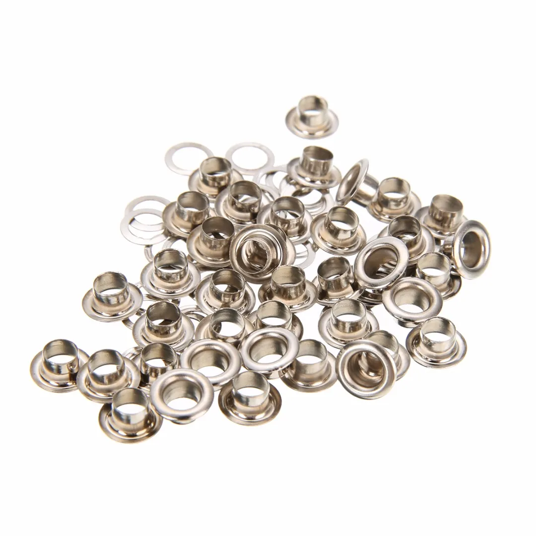 4mm 2pcs Grommet Installation Setting Tools+ Leather Hole Punch + 80 Eyelets DIY Sewing Accessory Mayitr