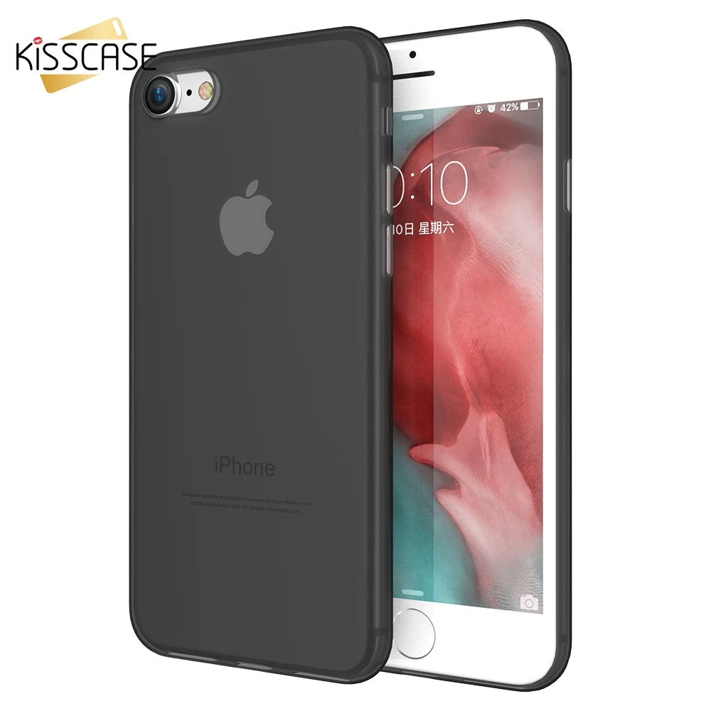 KISSCASE однотонный чехол для iPhone X 7 6 6s 8 Plus Матовый Жесткий ПК Ультратонкий задней