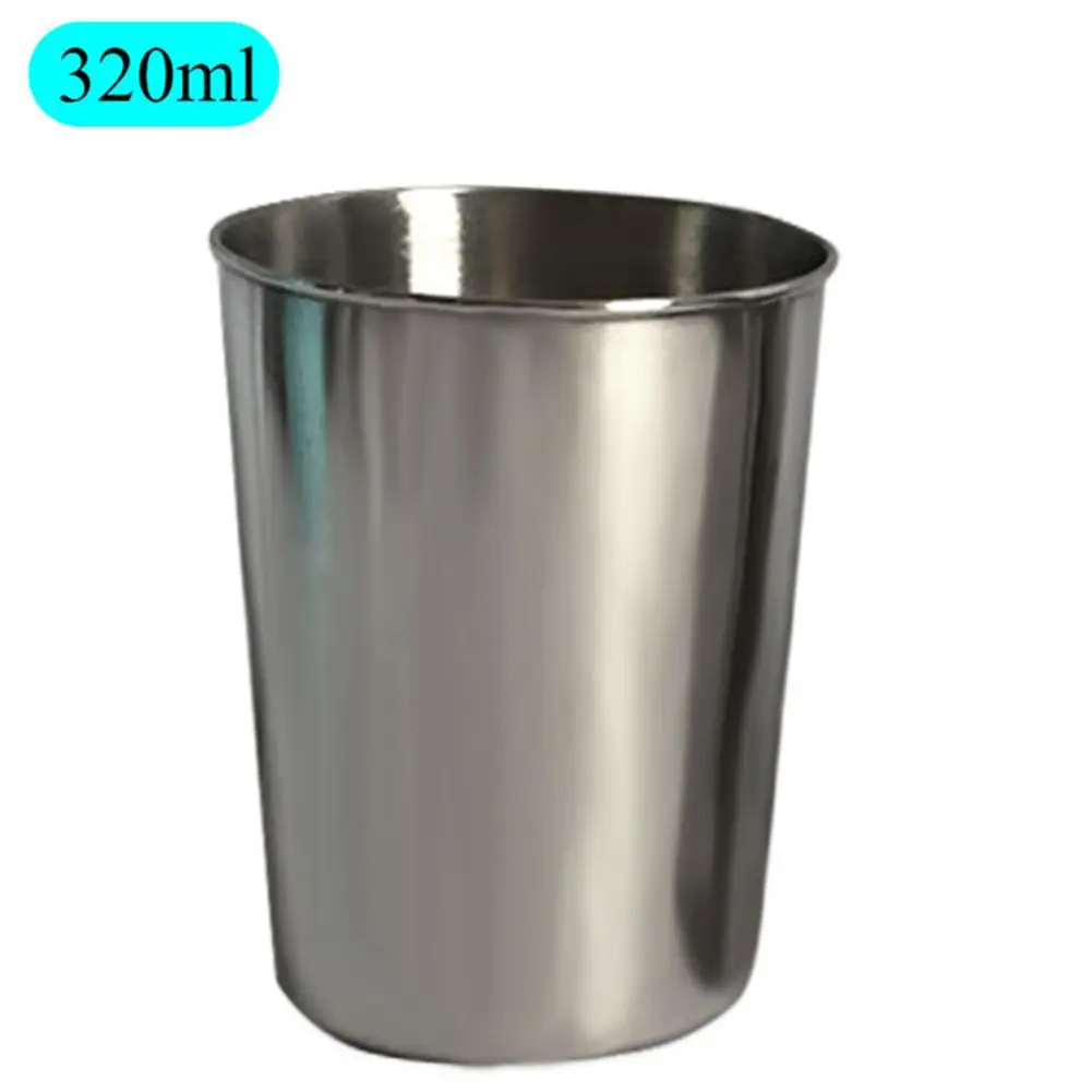 Stainless Steel Mouth Cup Bar Drinking Utensils Spirit Glass Anti-fall Children's Cup Home Kitchen White Wine Glass - Цвет: 320ml