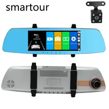 Smartour Car HD 1080P dual lens 7 inch touch screen camera driving recorder DVR black box night vision rear view image Smartour Car HD 1080P dual lens 7 inch touch screen camera driving recorder DVR black box night vision rear view image