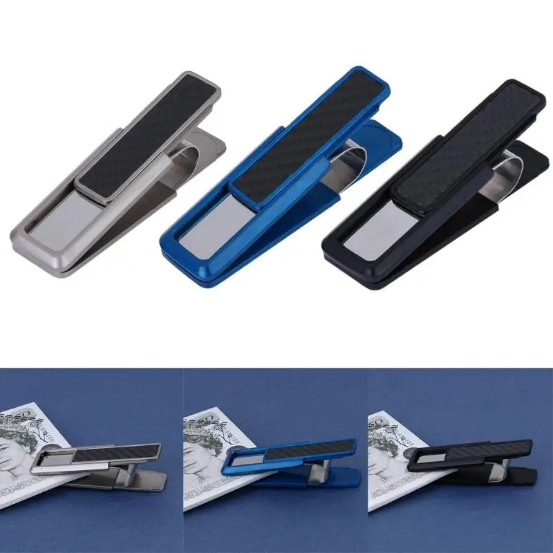 

Double Sided Male Female Purses Money Clip Holders Credit Card Carbon Fiber Stainless Steel Alloy Purse Card Clips Paper Z95