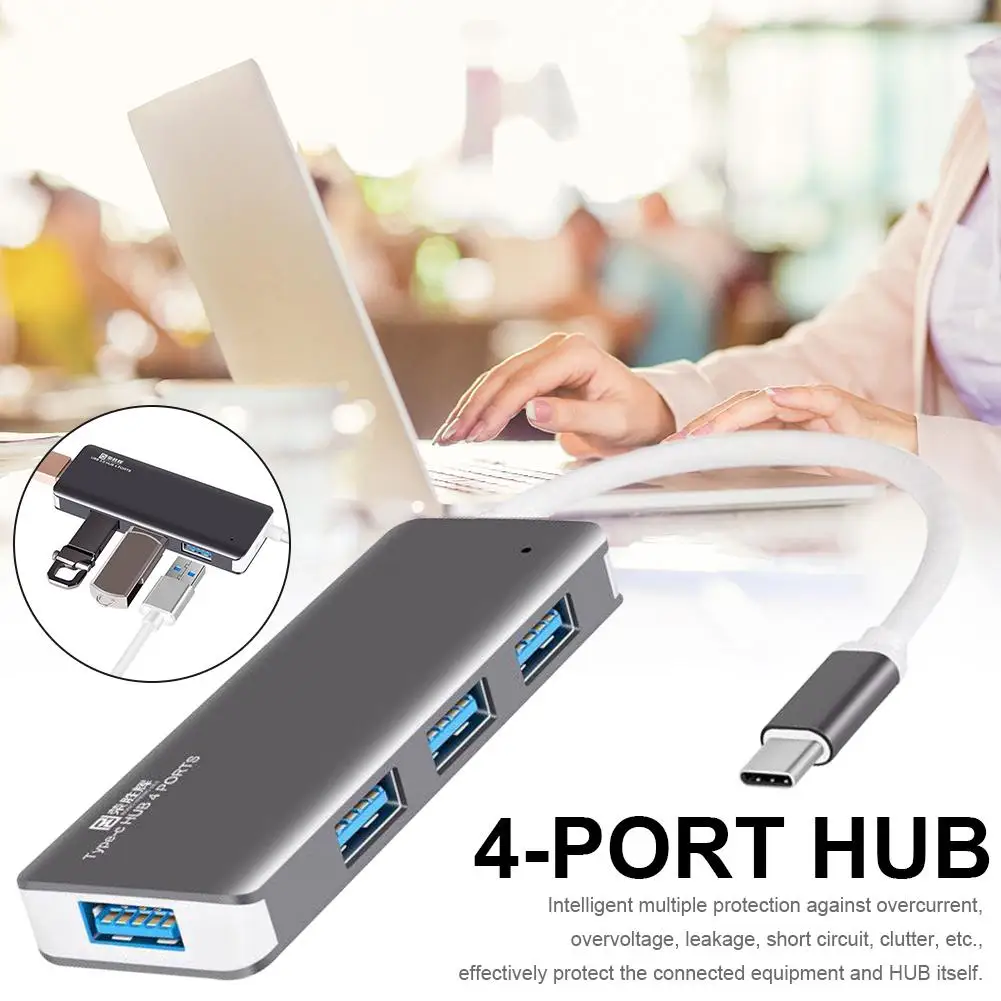 USB 3 0 концентратор данных type-c алюминиевый корпус тонкий 4 порта Портативный супер
