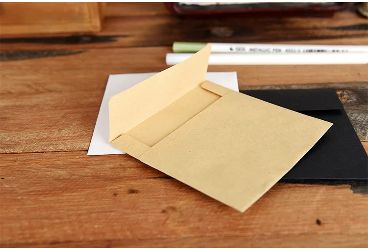 10 шт. 9*10 см квадратный мини-крафт-маленький конверт член карты/Малый открытка/конверт черный и белый желтый триколор