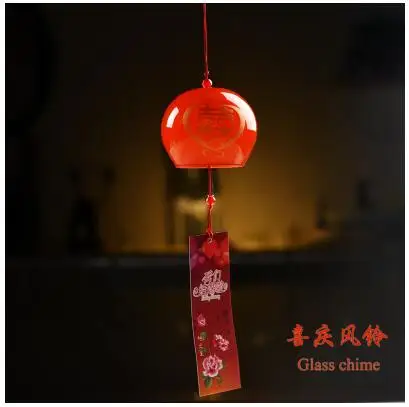 Колокольчиков японский стиль Стеклянные китайские колокольчики Романтика chokecherry колокольчики - Цвет: Chinese red