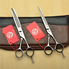 2 шт. 6 ''17,5 см фиолетовый дракон Япония 440C профессиональные человеческие волосы Парикмахерские ножницы резка ножницы+ истончение Z1021