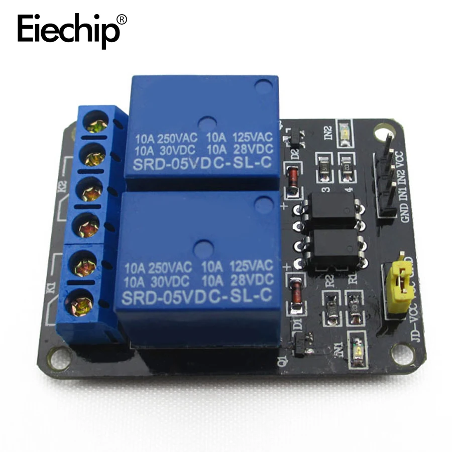 

1PCS/LOT 5V 2-Channel Relay Module Shield for Ardui ARM PIC AVR DSP Electronic 5V 2 Channel Relay Module