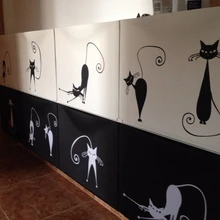Cute Cat Wall Stickers Set Of 5 Funny Vinyl Decal Free Shipping Abstract Pussy Decoration P2037