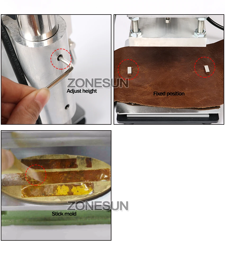 ZONESUN 8*10 см машина для горячего тиснения фольгой ручная Бронзирующая машина для ПВХ карты кожи и бумаги штамповочная машина