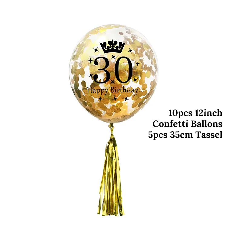 30 40 50 баллон Gonflable Anniversaire украшения с днем рождения латексные конфетти номер воздушные шары кисточкой розовое золото вечерние поставки